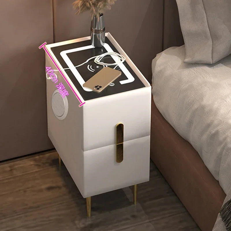 Smart Bedside Table Modern Style Bedroom Simple Wood