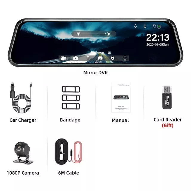 Mirror Camera for Car Touch Screen Video Recorder
