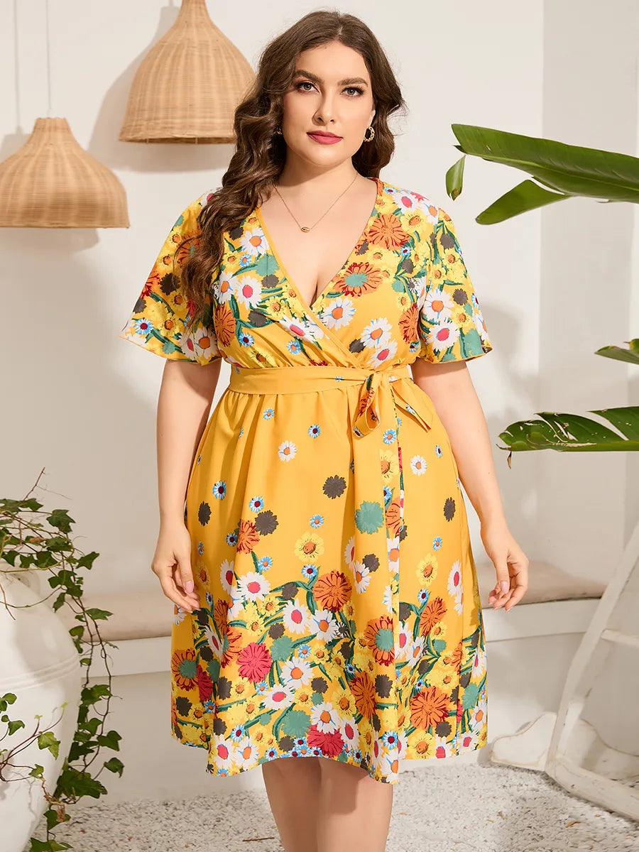 4xl 5xl Plus Size Midi Dress Women 2023