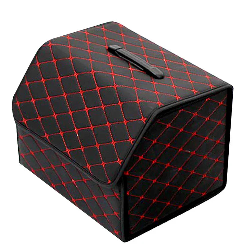 Folding Leather Car Trunk Storage Box Waterproof Cargo