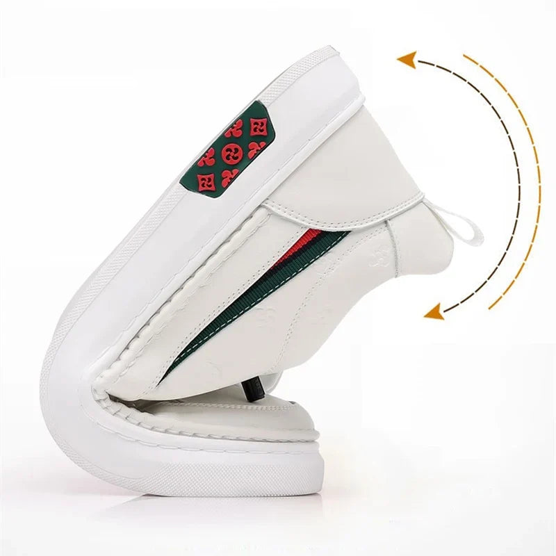2024 Spring Men's Elevator Shoes Men Loafers White