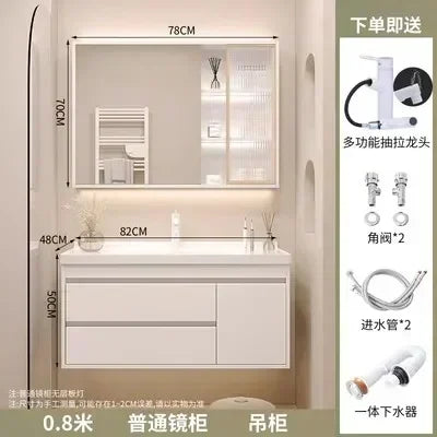 Washbasin Mirror Drawer Wall White Bathroom Cabinets Vanity