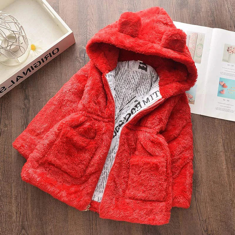 Winter Baby Girls Clothes Faux Fur Coat Fleece