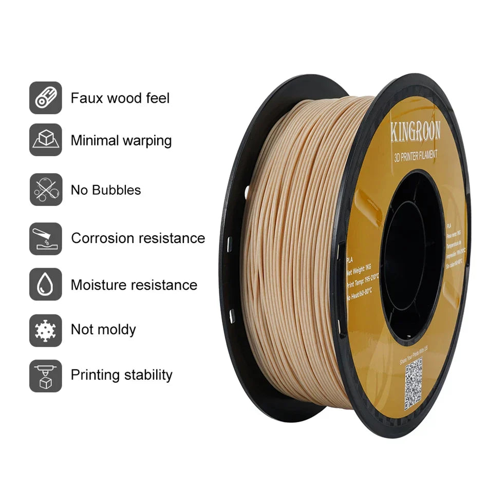 KINGROON 3D Printer Filament Wood PLA 1.75mm 1kg