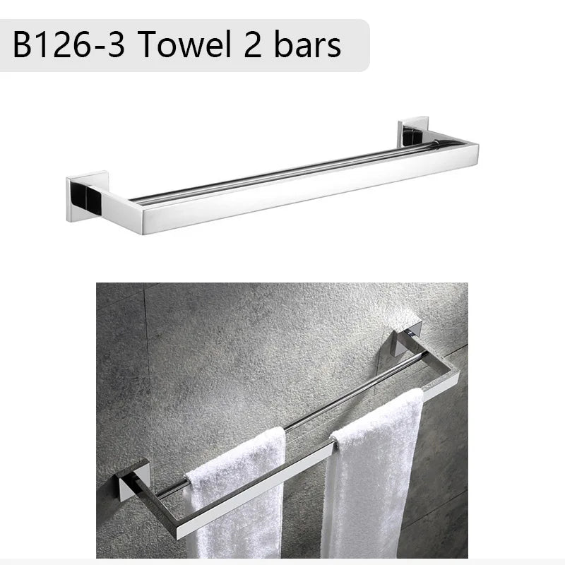 Mirror Chrome Polished Bathroom Hardware Stainless Steel Towel