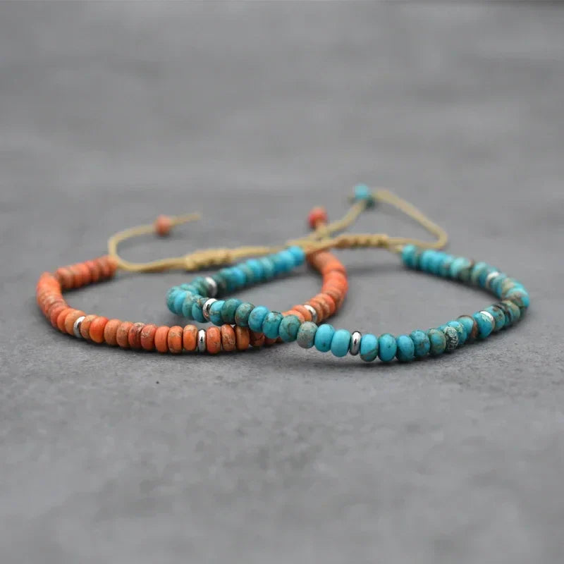 Natural Stone Beads Braied Bracelet Small Labradorite Agat