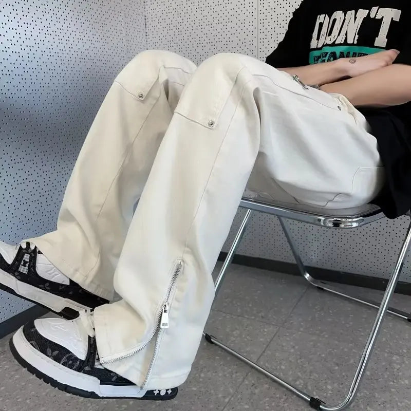 2023 New Fashion Kpop Baggy Flared Jeans Cargo