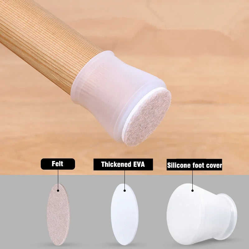 Upgraded 8/16pcs Furniture Silicone Protection Cover with Felt