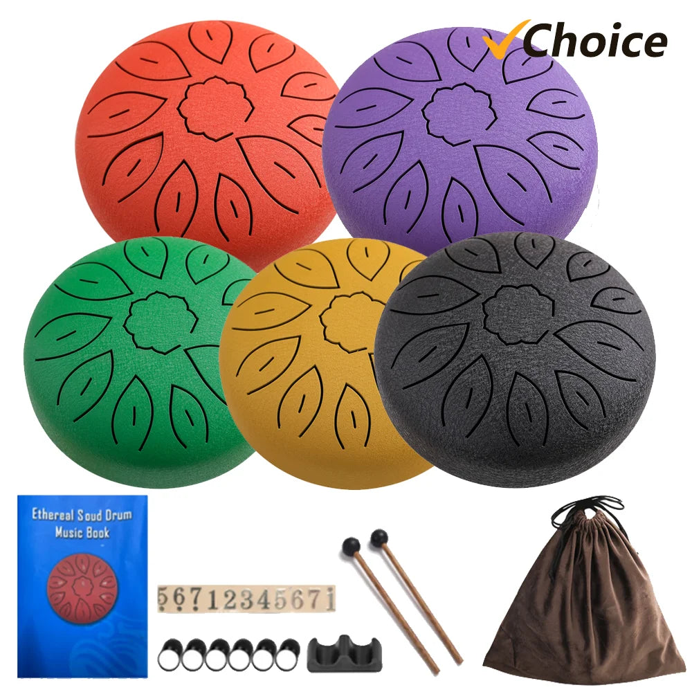 6-Inch Steel Tongue Drum 11 Notes Handpan Drum