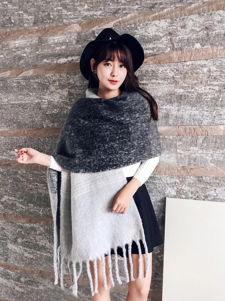 Free Shipping 2023 Winter Plaid Vintage Scarf Women