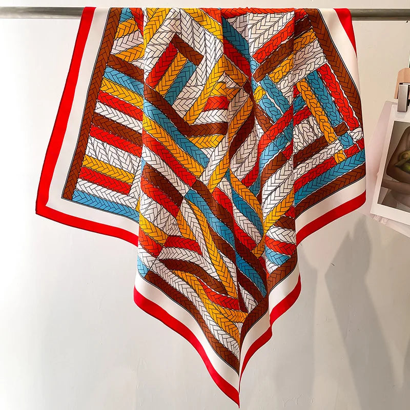 Luxury Women 90x90CM New Twill Silk Big Square