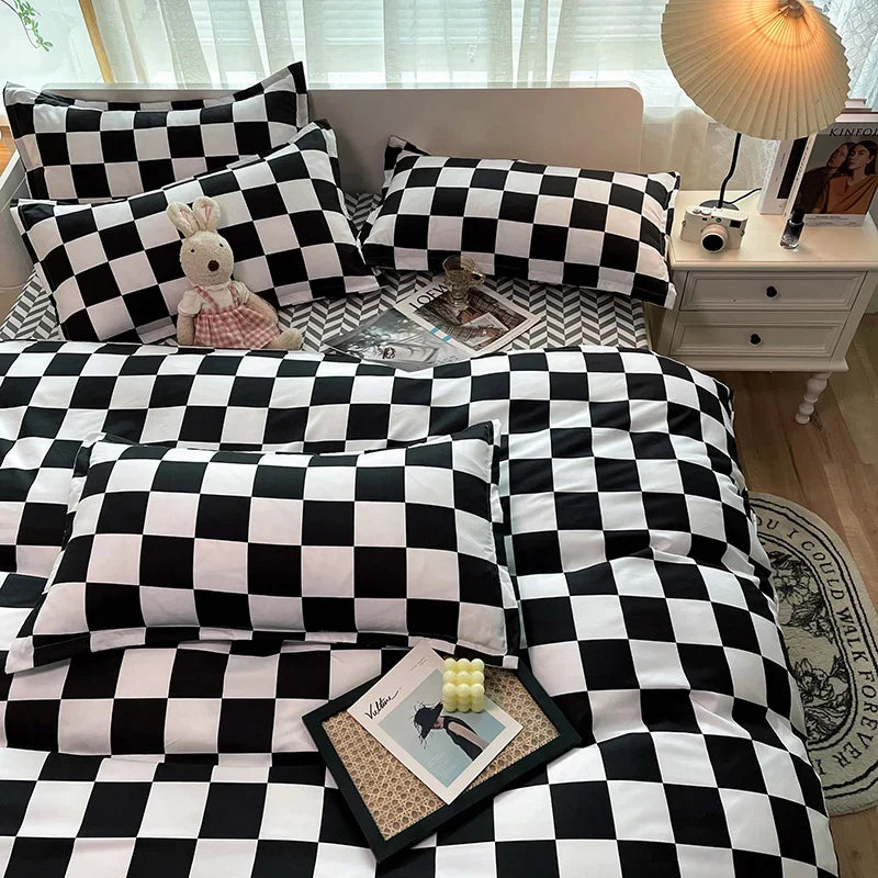 Ins Simple Style Duvet Cover Set with Pillowcases