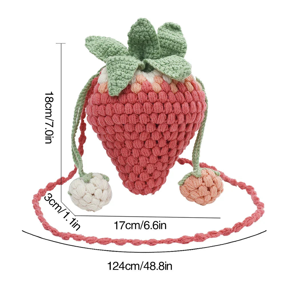 DIY Personalized Strawberry Crochet Sling Purses 2023 Novelty