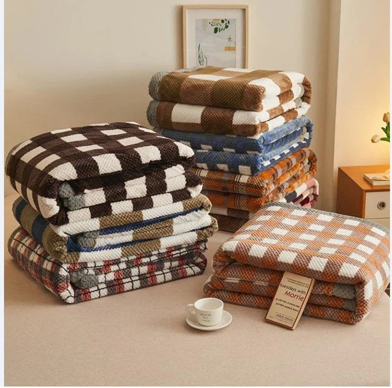 Knit Blanket Throw Soft Chenille Yarn Knitted Blanket