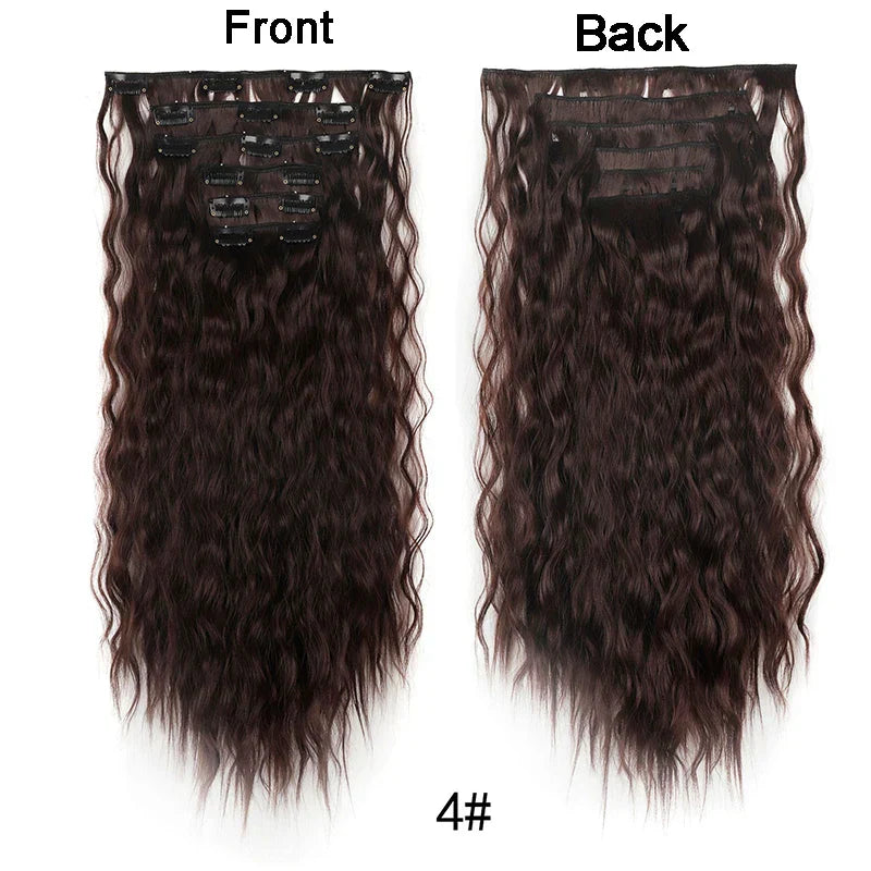 Long Curl Wave Clip In Hair Extensions 6Pcs/Set