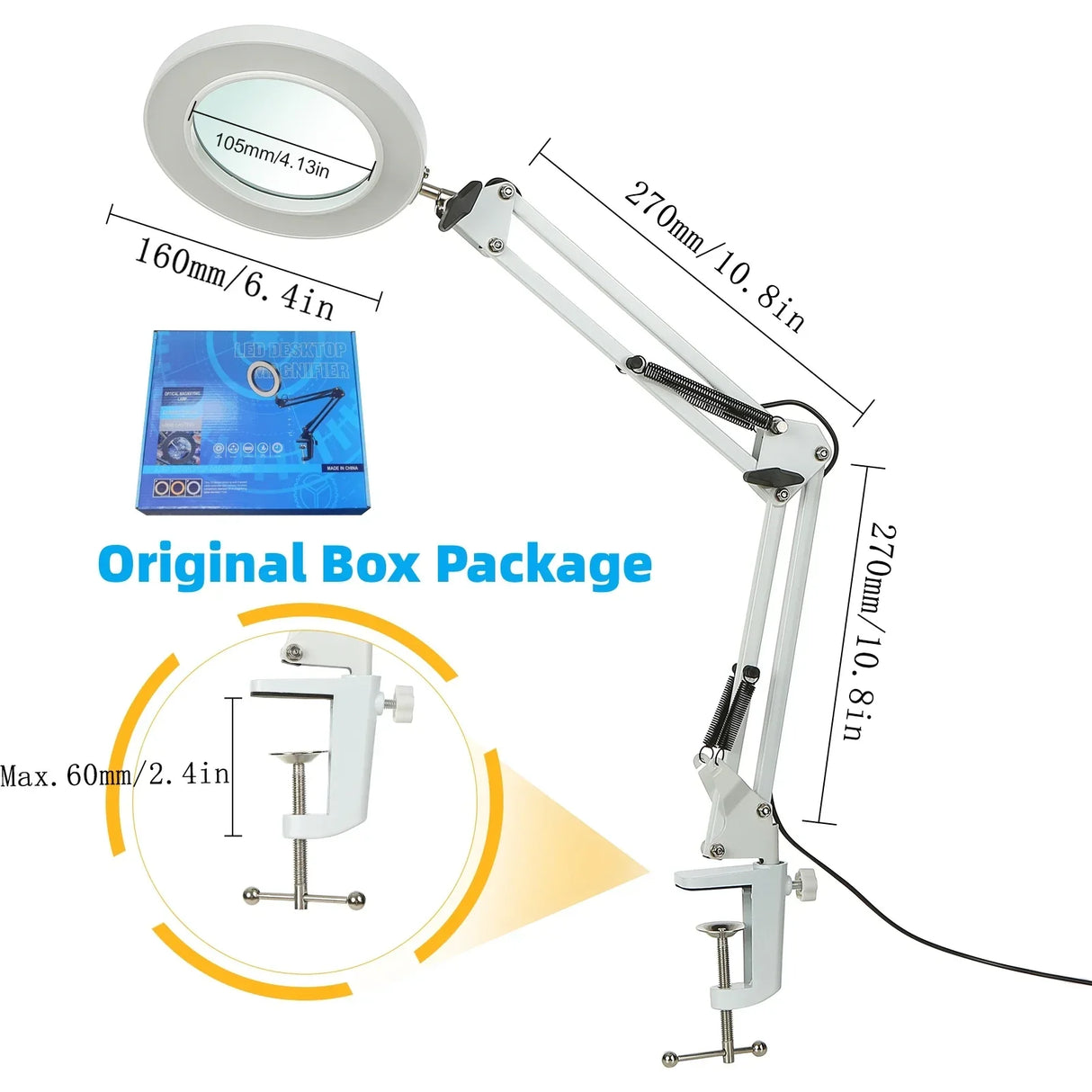 72LED 10X NEW Illuminated Magnifier USB 3 Colors