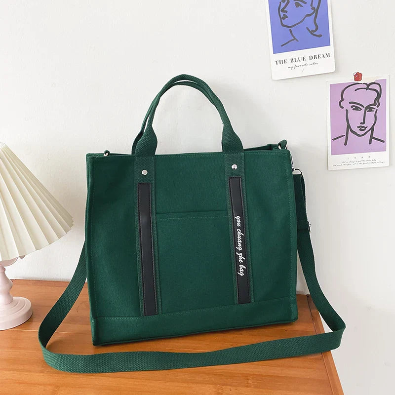Canvas Bag Women's Large-Capacity Tote Simple Handbag Computer