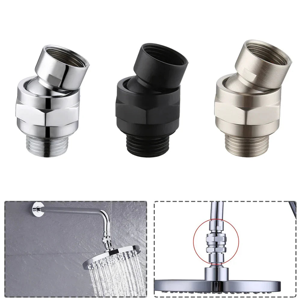 Shower Head Connector Adjustable Swivel Adapter Water Flow