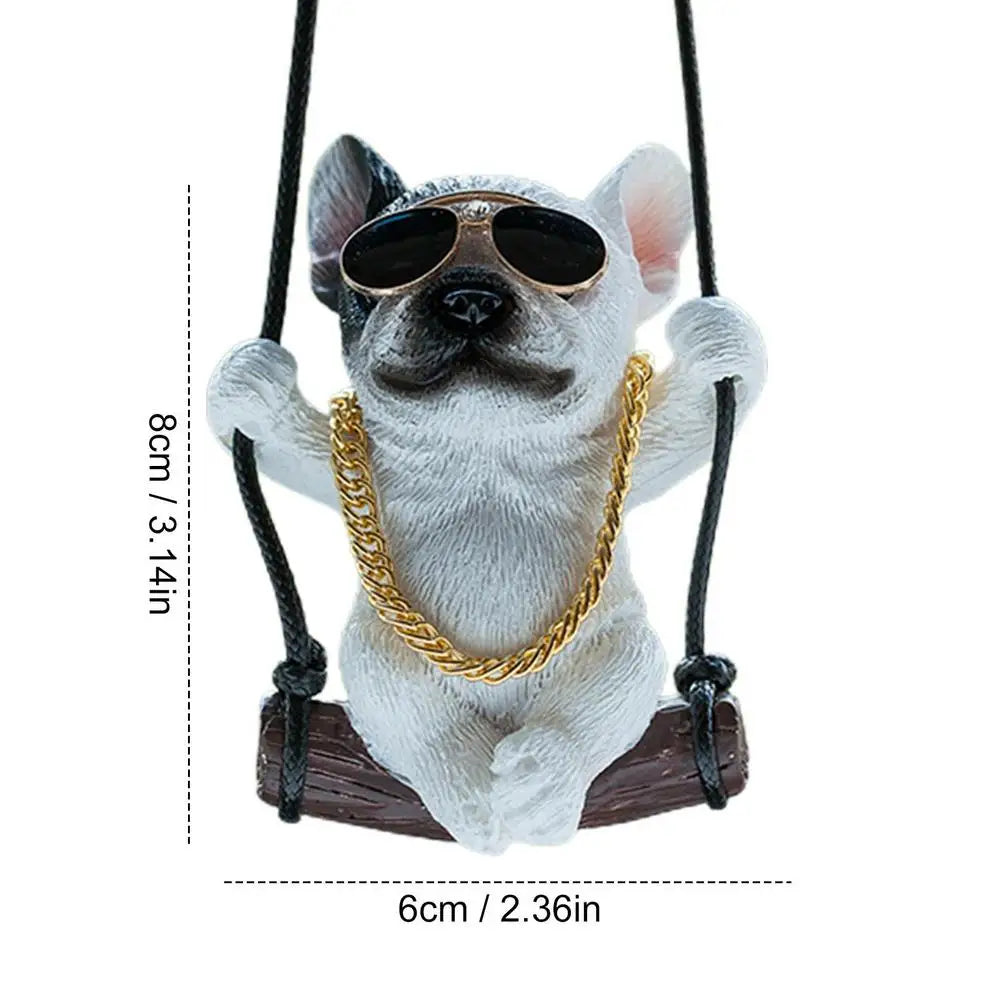 Cute Swing Dog Bulldog Model Auto Rearview Mirror