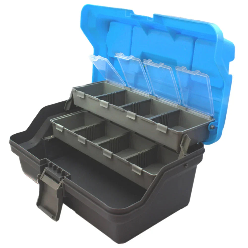 3-Layer Folding Fishing Tackle Box Multipurpose Fishing Storage