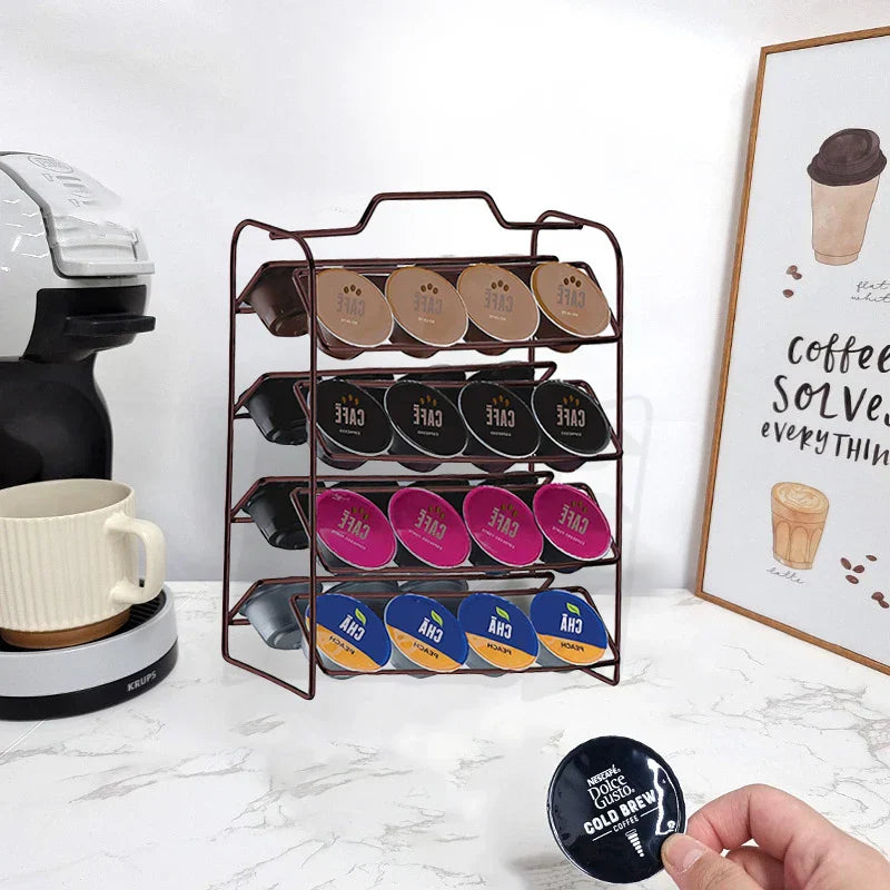 32pcs Coffee Capsule Holder Coffeeware Teaware Storage Rack