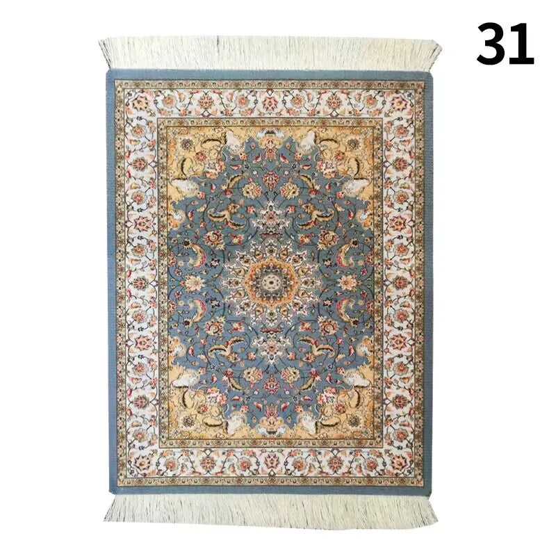 Persian Mini Woven Rug Mat Mousepad with Fring