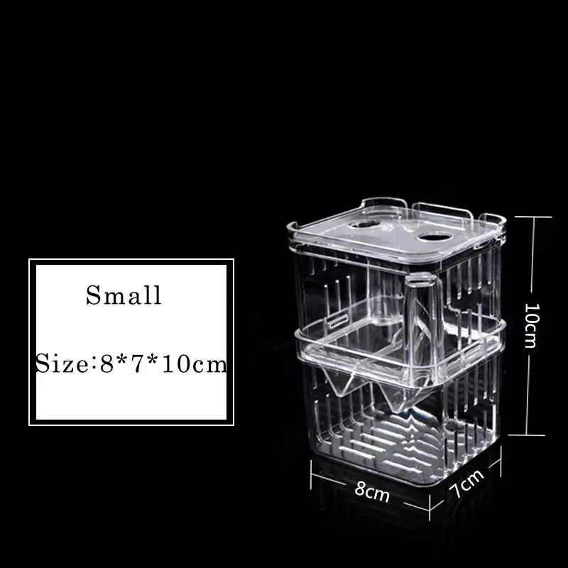 Double-Deck Clear Fish Breeding Isolation Box Aquarium Breeder