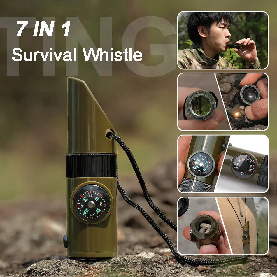 7 in 1 Survival Whistle Portable High Decibel