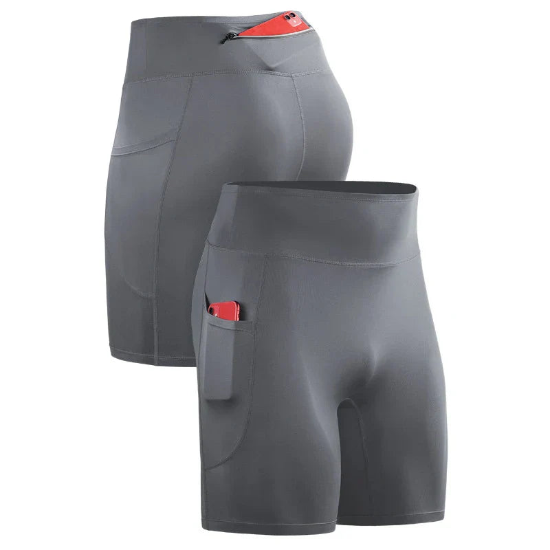 Men Compression Sport Shorts Breathable Pocket Gym Shorts