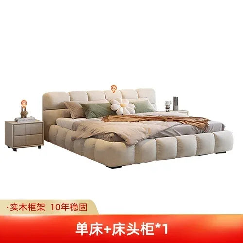 Modern Whitr Set Bed Soft Wood Small Large