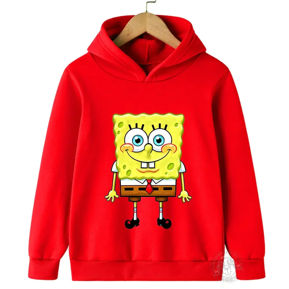 Spring and Autumn SpongeBob Printed Hoodies for Kids