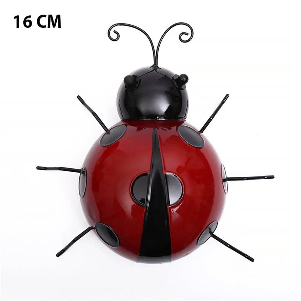 3D Metal Ladybugs Wall Mounted Decor Garden Creative