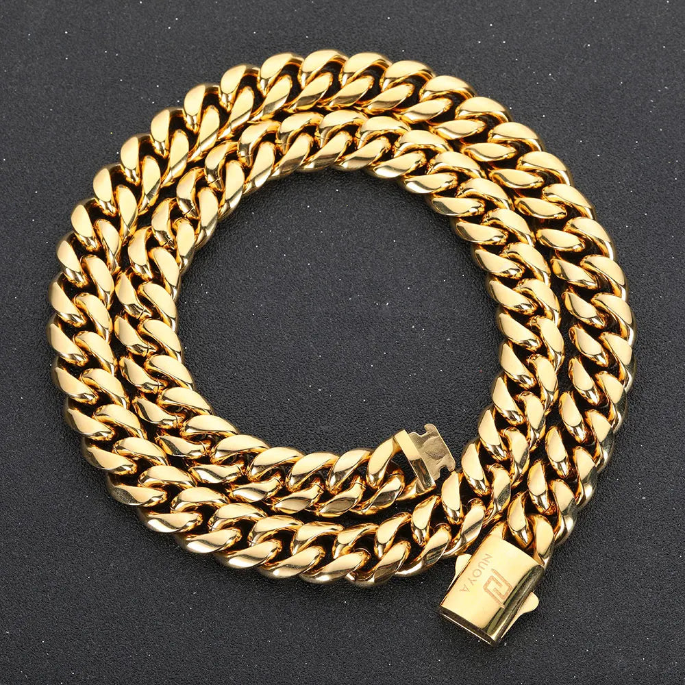 Hip Hop PVD Plated Stainless Steel Necklace Snap