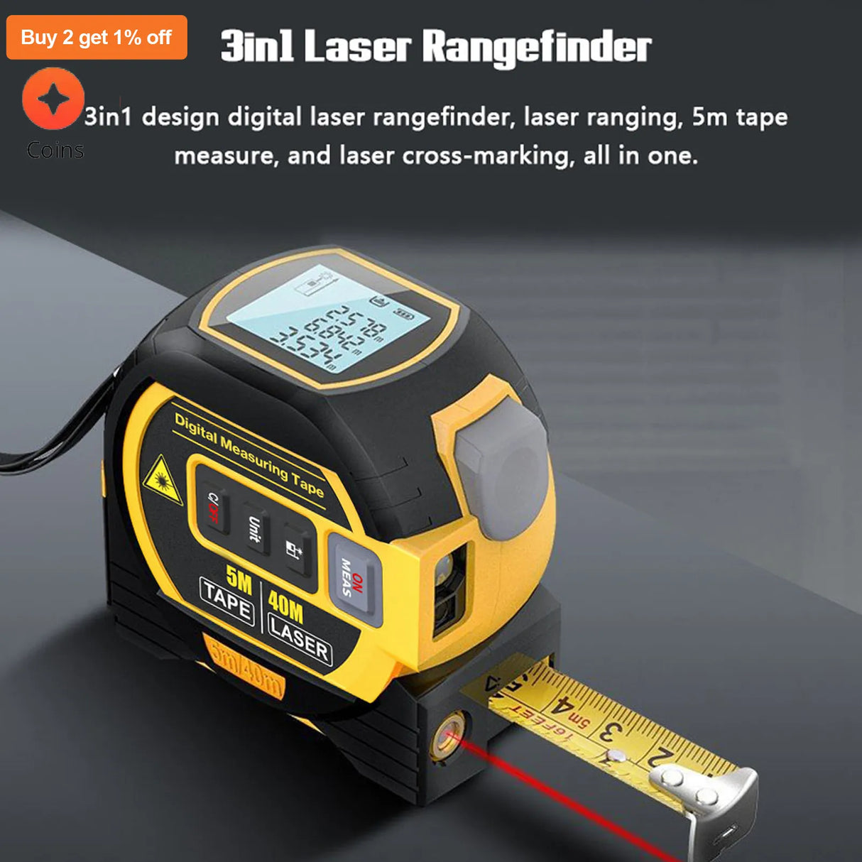Laser Distance Meter Measuring Laser Tape Measure Digital