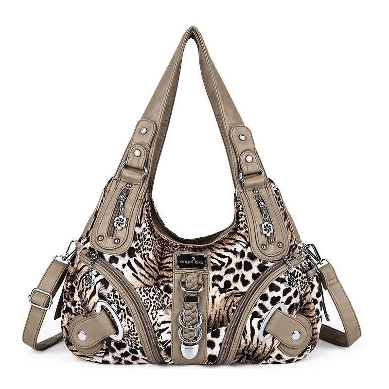Angelkiss Women Handbags Leopard Bag Top-handle Handbag Fashion