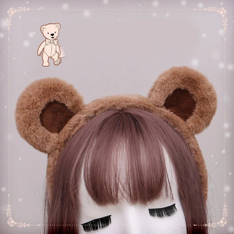 Lolita Plush Hair Hoop Animal Bear Ears Headwear