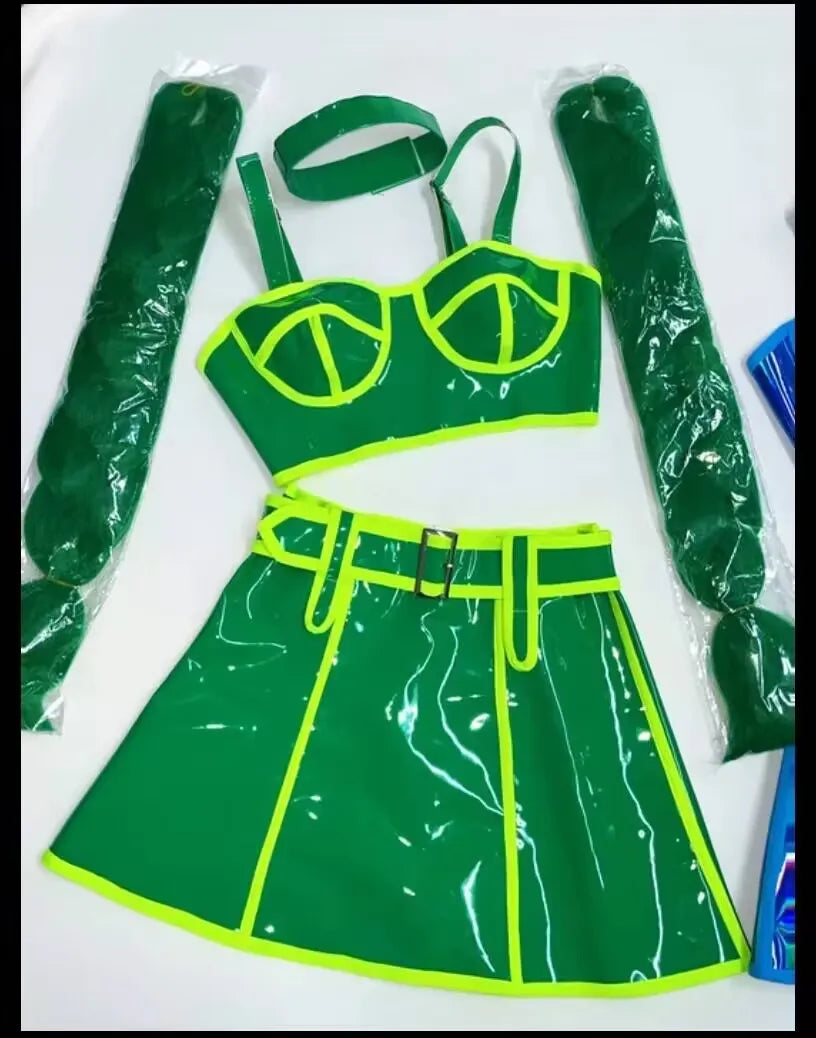 Sexy Bar DJ Gogo Dance Costume Fluorescent Laser