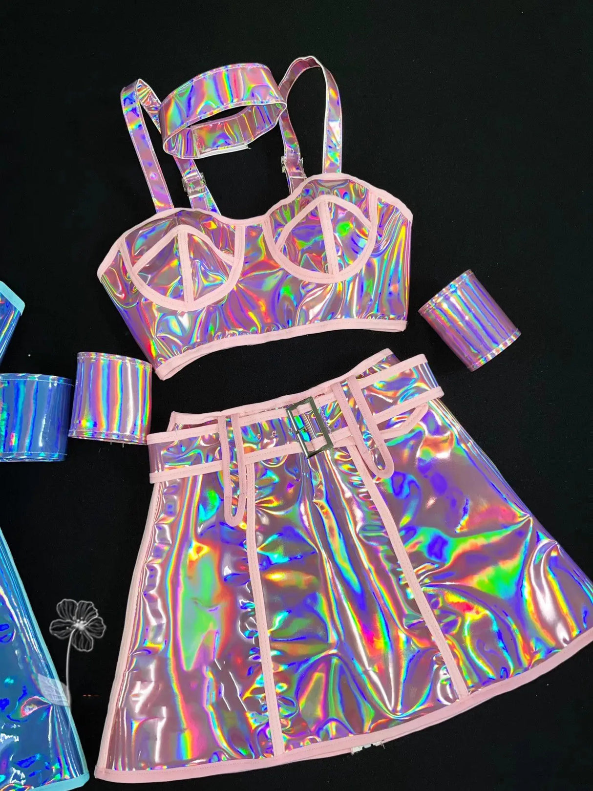 Sexy Bar DJ Gogo Dance Costume Fluorescent Laser
