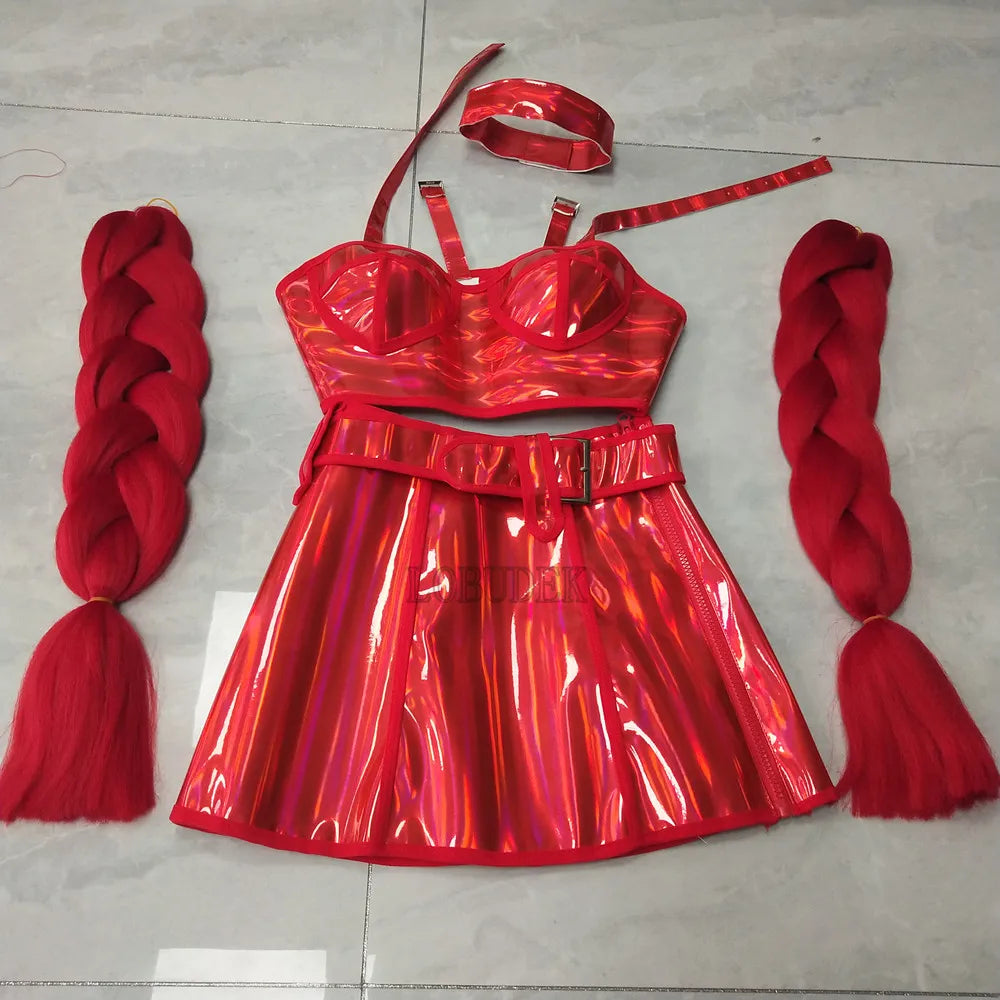Sexy Bar DJ Gogo Dance Costume Fluorescent Laser