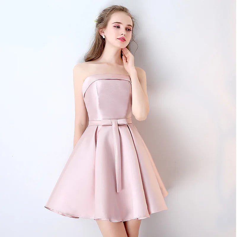 Sexy Strapless Wedding Bridesmaid Party Dress Elegant Prom