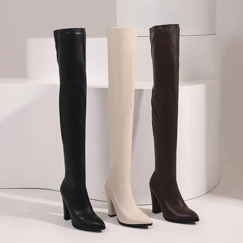 Sexy Thigh High Boots Women Autumn Winter Elastic