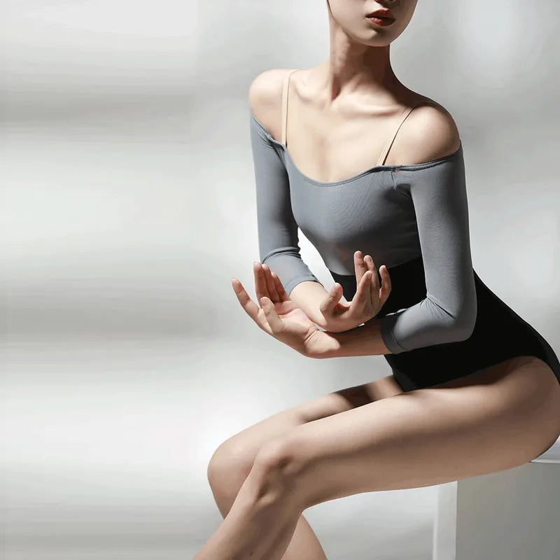 Sexy three-quarter off-shoulder sleeves Ballet Leotards For Women