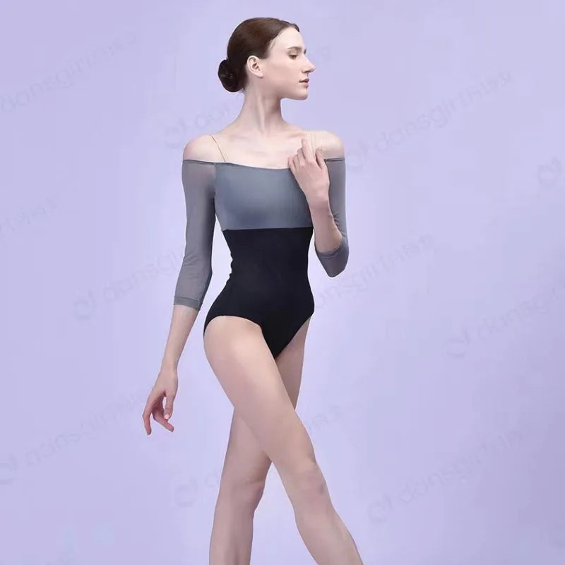 Sexy three-quarter off-shoulder sleeves Ballet Leotards For Women