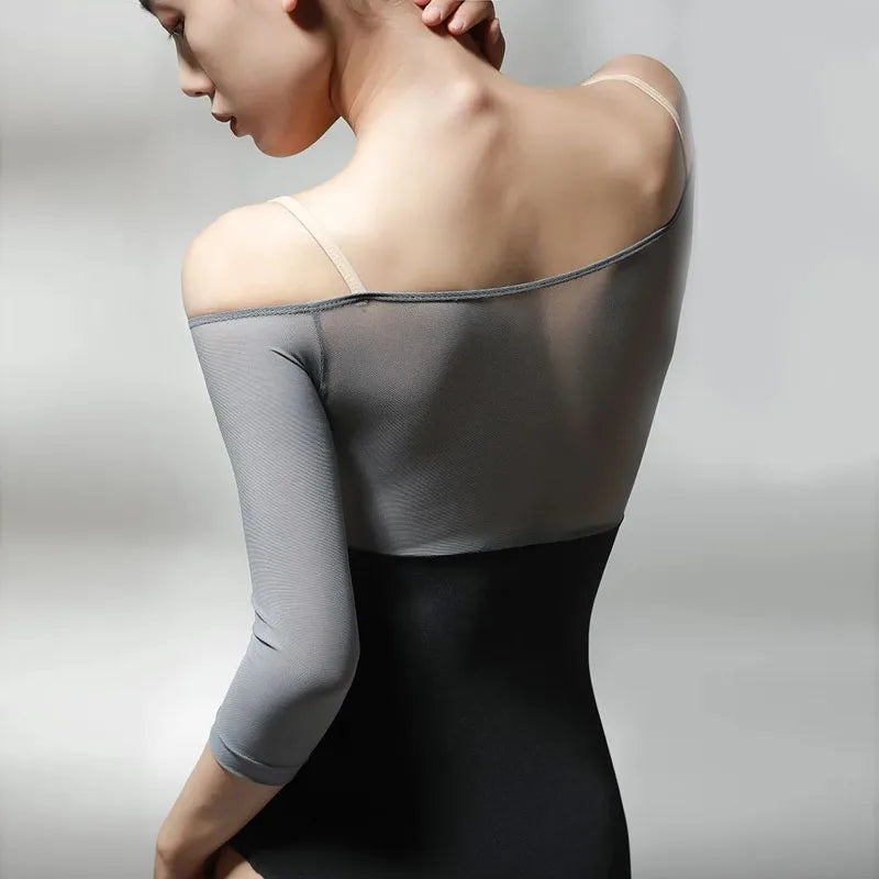 Sexy three-quarter off-shoulder sleeves Ballet Leotards For Women