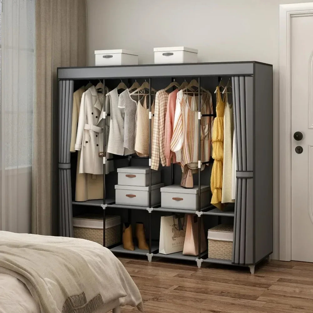 67 Inch Portable Closet Wardrobe, Clothes Rack Storage