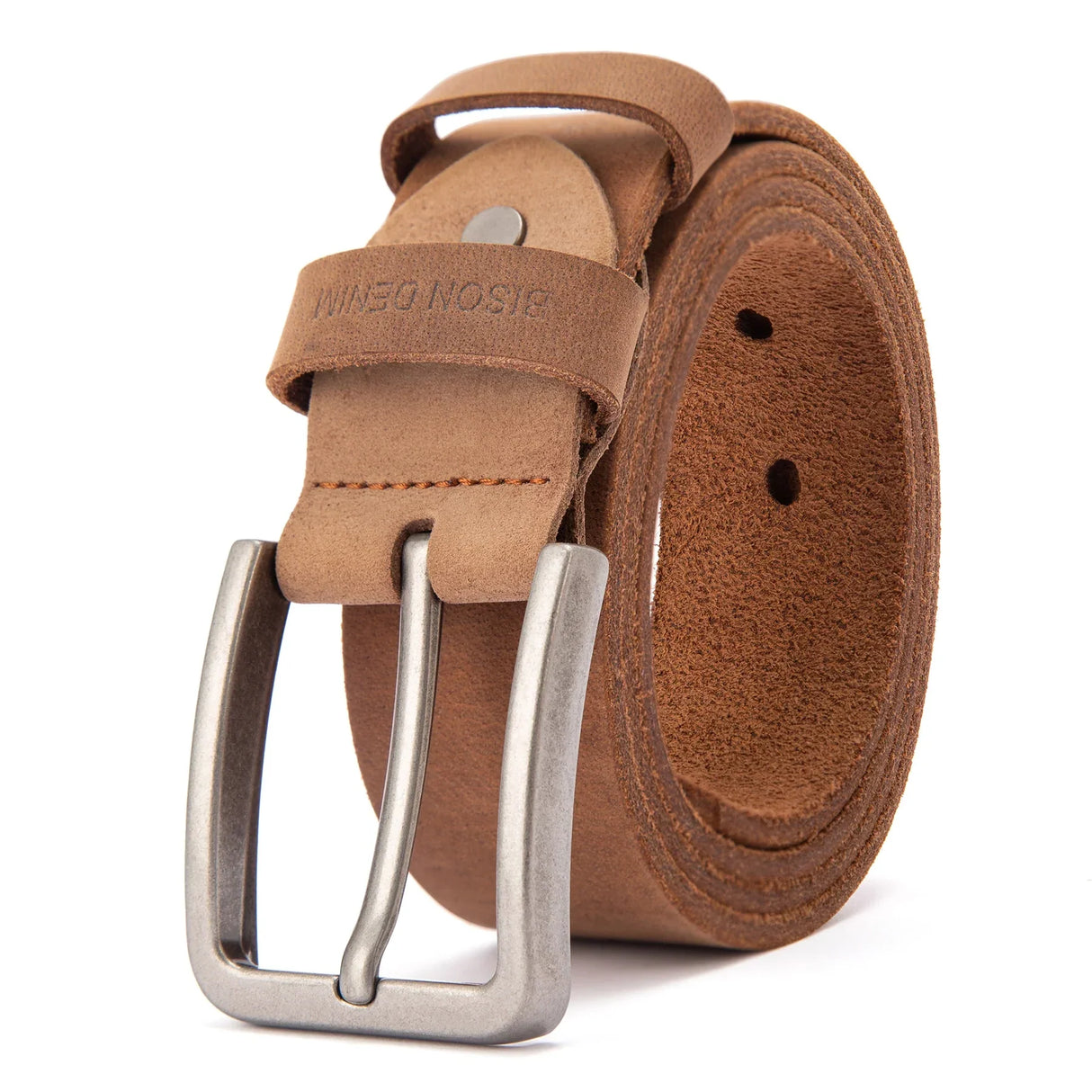 BISONDENIM Luxury Designer Belts for Men Vintage Spilt