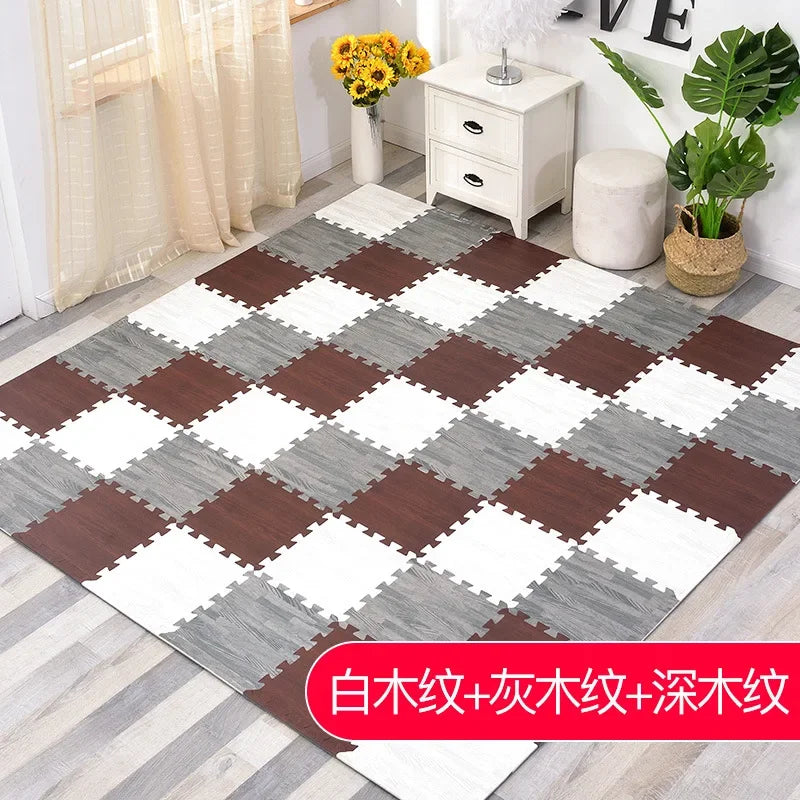 Wooden Interlocking Exercise Tiles Crawling Carpet And Rug
