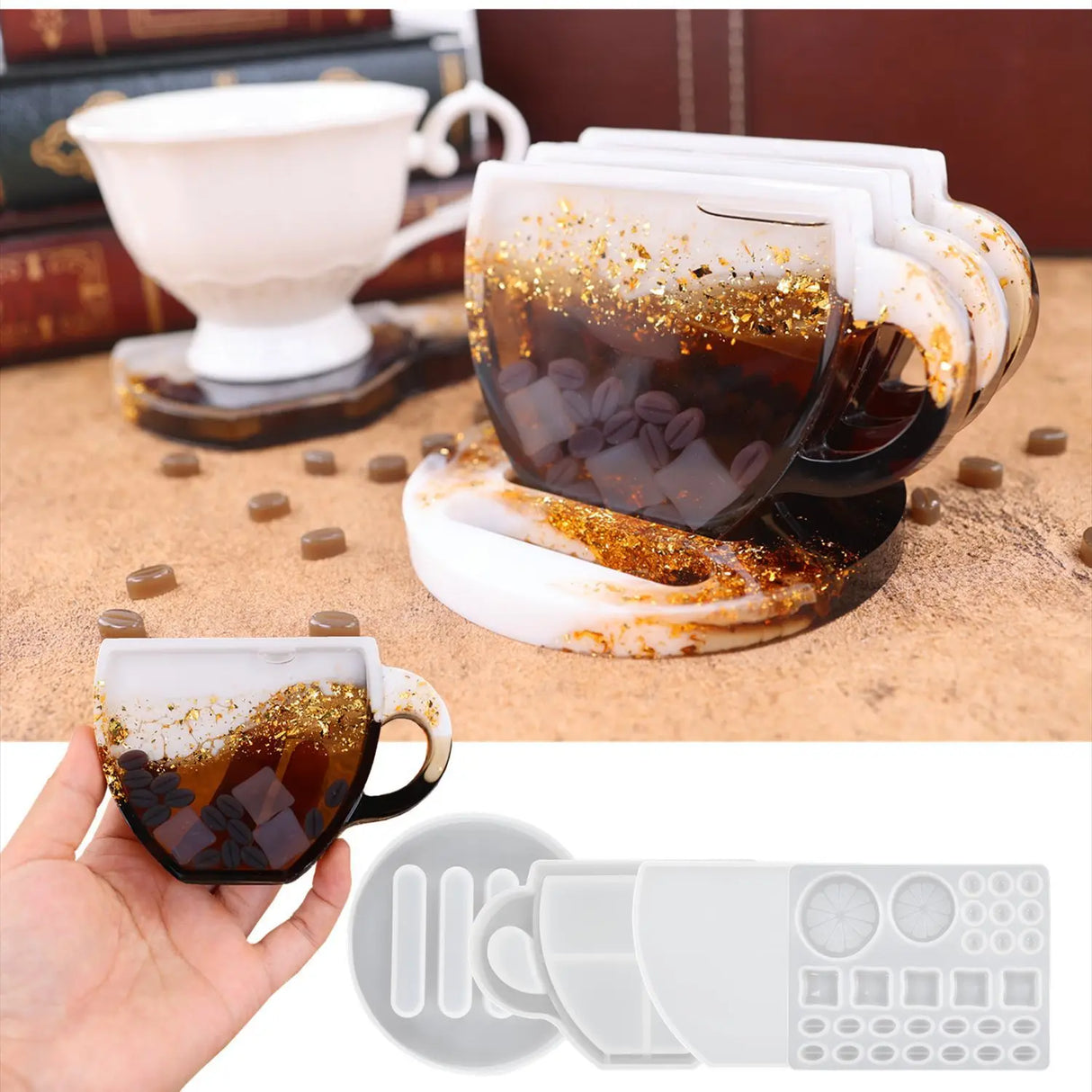 DIY Crystal Epoxy Resin Mold Quicksand Oiled Coffee
