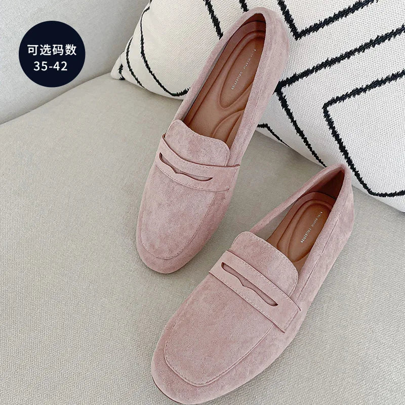 Casual Slip on Penny Shoes for Women Suede