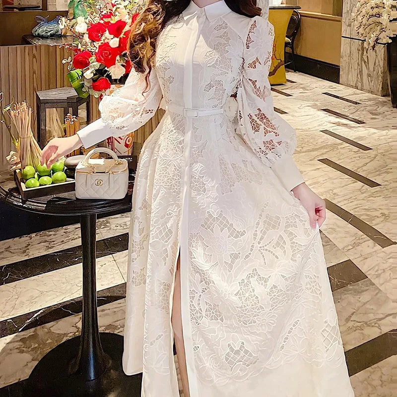 2023 New In SpringAutumn Lace Long Women Evening